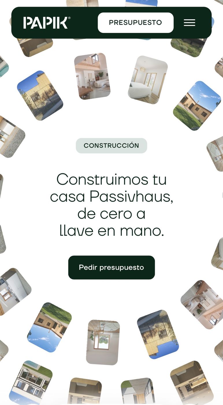 La web de Papik en el móvil